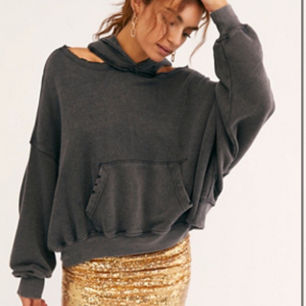 Free People Ryanne Cold Shoulder Hoodie